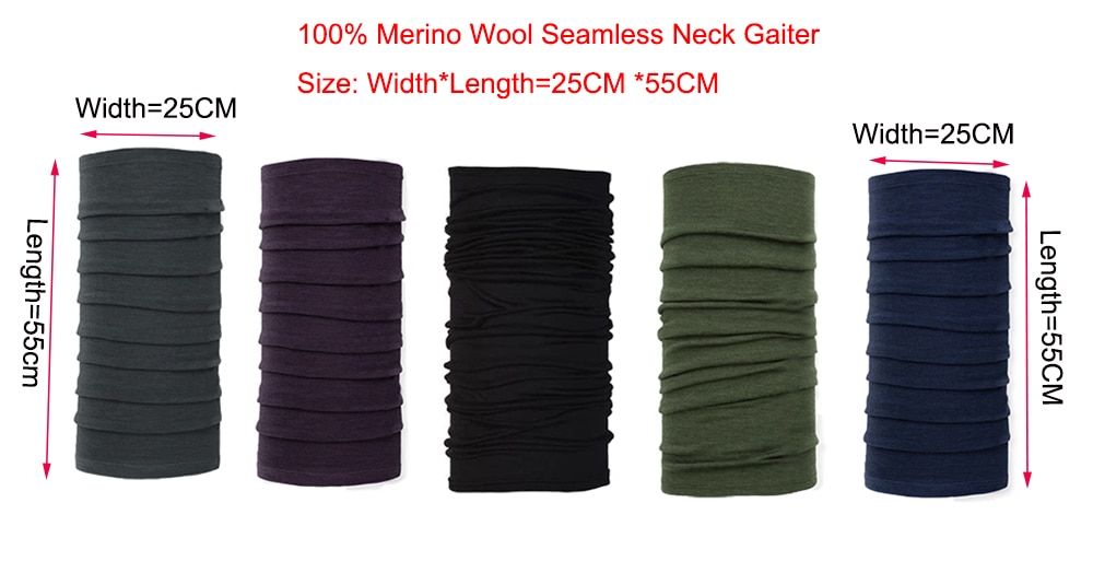 MERIWOOL Unisex Merino Wool Neck Gaiter - Choose Your Color